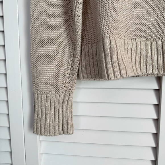 Madewell Linen Drop-Shoulder Relaxed Fit Crewneck Sweater Cream Size XS - Picture 4 of 7